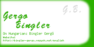 gergo bingler business card